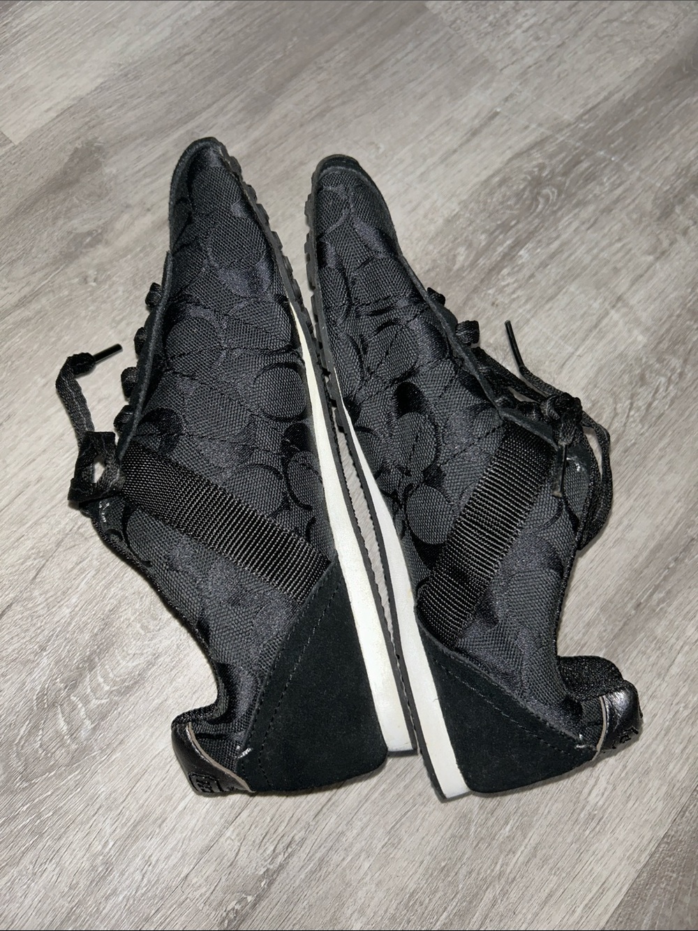 COACH Black Monogram Low-Top Sneakers - Picture 4 of 6